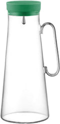 Pitcher Large Capacity Glass Pitcher with Silicone Lid Heat Resistant Glass Teapot Practical Stainless Steel Filter Lid Adjustable Size Hot/Cold Water Carafe (Color : White)