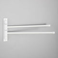 GERZWY Bathroom 2-Arm Swing Arm Towel Bars Wall Mount Stainless Steel Bath Towel Rack Hanger, White