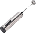 Milk Frother Wand, Stainless Steel Handheld Electric Whisk USB Rechargeable, with 800mAh Battery for Coffee, Latte, Cappuccino, Hot Chocolate, Egg, Matcha