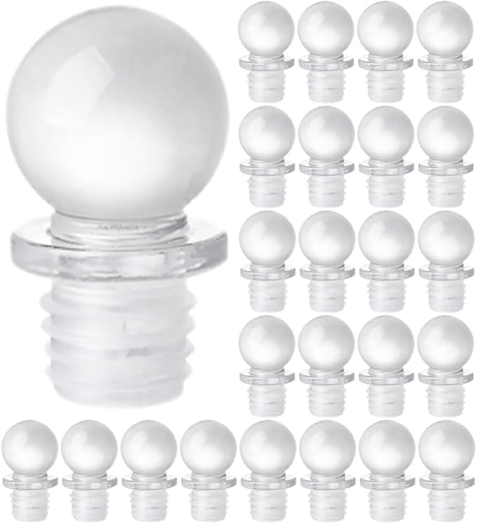 Kichvoe 24pcs Glass Bottle Stoppers Glass Wine Stoppers Multi-functional for Perfume Cosmetic Bottles Convenient Portable Design