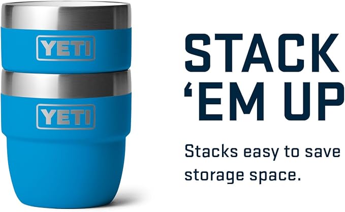 YETI Rambler 4 oz Stackable Cup, Stainless Steel, Vacuum Insulated Espresso/Coffee Cup, 2 Pack
