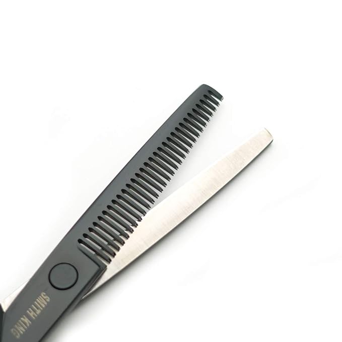 6.0 Inches Hair Cutting Scissors Set with Combs Lether Scissors Case,Hair cutting shears Hair Thinning shears For Personal and Professional (Matt black)