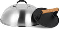 SHINESTAR Cast Iron Burger Press with 12-Inch Melting Dome for Blackstone Griddle, Smash Burger Press & Basting Cover Set, Flat Top Grill Accessories for Bacon, Cheese Melting, Indoor Outdoor Cooking