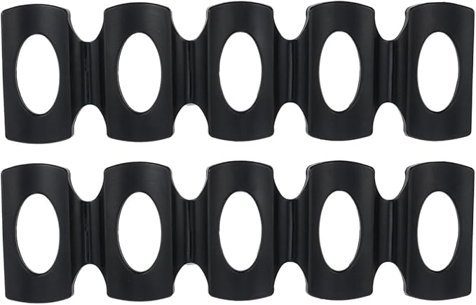 UPKOCH 2-Pack Stackable Silicone Refrigerator Mat Can Organizer and Wine Bottle Holder for Fridge Storage - Non-Slip Beverage Dispenser Rack for Beer Soda Pop, Black