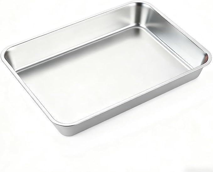 Baking Sheet, Stainless Steel Tray, Dishwasher Leak Pan, Metal Drip Pan for Kitchen Baking, Barbecue, Lab Instrument, Pet Treatment(41.5 * 29.5cm/16.3 * 11.6in)