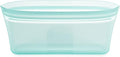 Zip Top Reusable Food Storage Bags | Snack Bag [Teal] | Silicone Meal Prep Container | Microwave, Dishwasher and Freezer Safe | Made in the USA