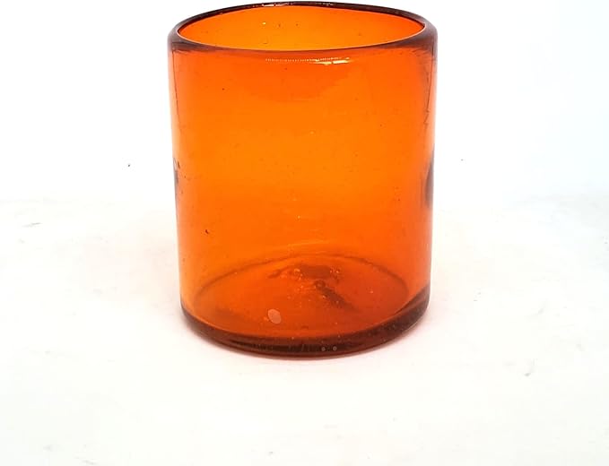 Solid Orange 9 oz Short Tumblers (set of 6), Recycled Glass, Lead-free, Toxin-Free (9oz Tumbler)