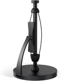 VEHHE Paper Towel Holder Countertop, Black Paper Towel Holder with Spring Activated Arm and Damping Effect, Simply Tear Paper Towel Stand for Bathroom and Kitchen (Black)