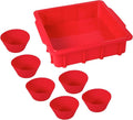 Nuwave Silicone Baking Kit with 8x8-inch Baking Pan & Reusable Cupcake Liners