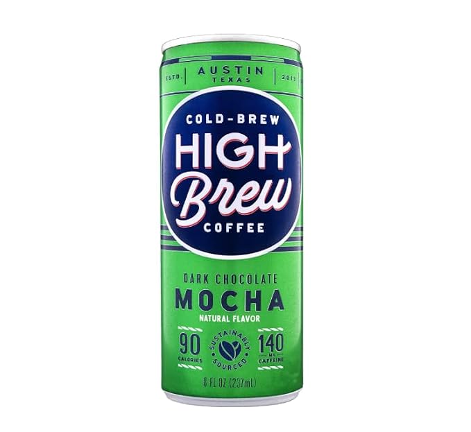 HIGH Brew Coffee Cold Brew Coffee + Protein, Dark Chocolate Mocha, 8 Oz Can, 12/pack