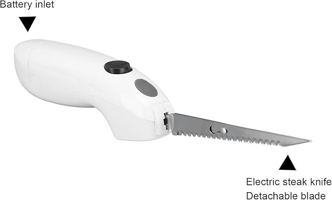 Electric Steak Knife,Cordless Battery Powered Turkey Carving Knife Stainless Steel Serrated Steak Knives Electric Fillet Knife for Carving Meats Poultry Bread