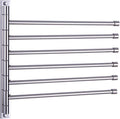 GERZWY Bathroom Swing Arm Towel Bars Wall Mount Bath Towel Rack with 6 Arms Hanger Towel Holder Organizer Polished Stainless Steel HYG06-JG