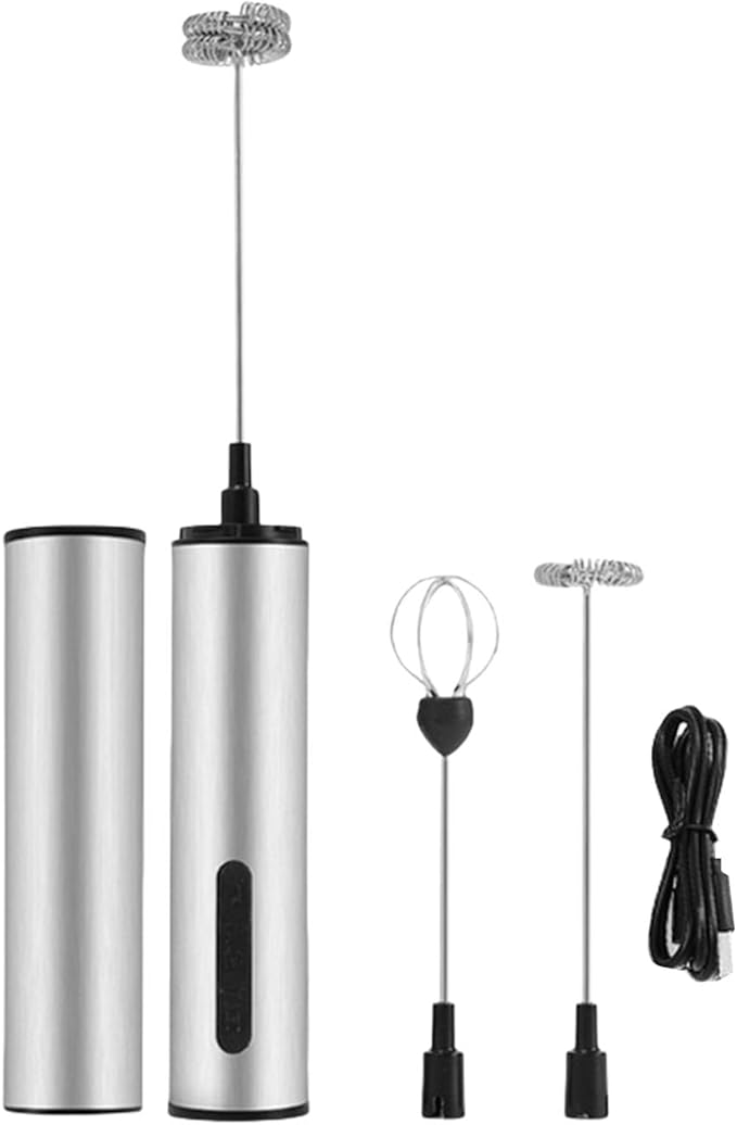 Rechargeable Milk Frother Handheld Electric Foam Maker Whisk Drink Mixer Foamer for Latte Cappuccino Ergonomic Design Hand Mixer