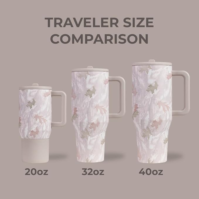 HydroJug Traveler 32oz, Insulated Tumbler with Handle & Straw, Camo