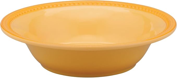 UPware 12 Piece Beaded Melamine Dinnerware Sets, Outdoor Dishes Set, Plates and Bowls Sets, Service for 4, Yellow