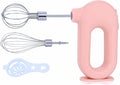 MINI Household Cordless Electric Hand Mixer,USB Rechargable Handheld Egg Beater with 2 Detachable Stir Whisks 4 Speed Modes,Baking At Home For Kitchen,Lightweight Portable(Pink)