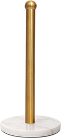 Heavy Weighted Paper Towel Holder, Easy One-Handed Design for Kitchen Stand Paper Towel Dispenser, Sturdy Base for Standard Paper Towel Rolls and Mega Paper Towel Roll (Gold Brushed)