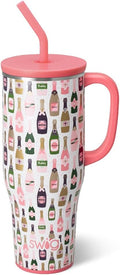 Swig Life 40oz Mega Mug, 40oz Tumbler with Handle and Straw, Extra Large Insulated Tumblers, Cup Holder Friendly Travel Mug (Bubbly)