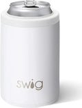 Swig Life Standard Can Cooler, 12oz Insulated Bottle & Can Holder, Stainless Steel Cooler, Covers for Standard 12 oz Beer Bottles, Beach Accessories for Women (White)