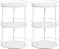 YATINEY Spice Rack, Set of 2 Lazy Susan Organizer, 3-Tier Turntable Organizer For Cabinet, Compact and Versatile, for Kitchen Countertop, White SR23L2WW
