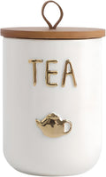 Ceramics Tea Canisters with Airtight Seal Lid, Simple Style Loose Leaf Tea Storage Containers for Kitchen Countertop, White Tea Jars (27.05oz/800ml)