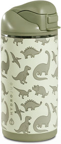 HydroJug Ease2o 14oz Kids Water Bottle with Straw & Chug Lid, Dinosaur