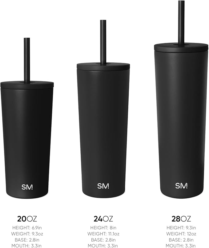 Simple Modern Classic Tumbler with Straw Lid | Insulated Iced Coffee Cup Reusable Stainless Steel Water Bottle Travel Mug | Gifts for Women Men Her Him | 24oz | Stormy Skies