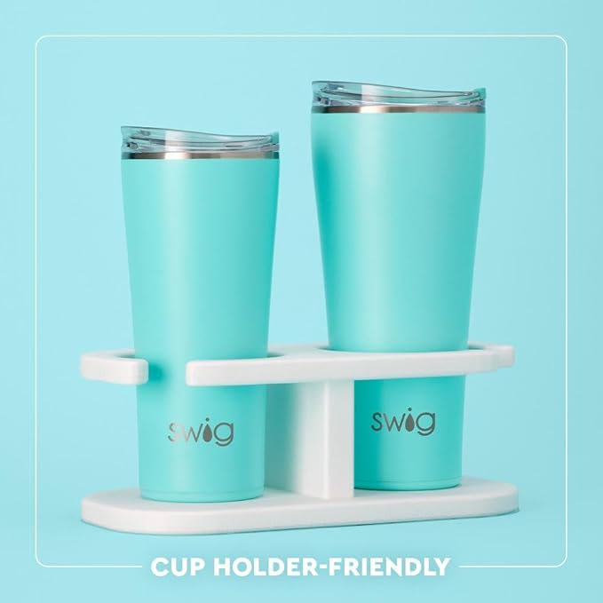 Swig Life 32oz Insulated Tumbler, Travel Coffee Tumbler with Lid, Cup Holder Friendly Travel Coffee Mug, Stainless Steel, 32 oz, Reusable Insulated Mug with Lid (Spring Chick)