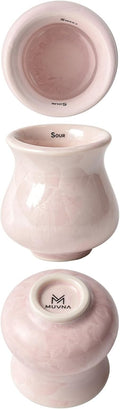 Ceramic Espresso Tasting Cup 4oz Handcrafted Ice Crackle Porcelain Cortado & Macchiato Cup, Asymmetrical Sensory Thick Wall Coffee Mug with Anti-Slip Base, Demitasse Barista Gift, Pink
