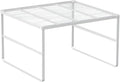 Kitchen Cabinet Storage Shelf Stackable Wire Spice Rack Organizer Heavy Duty Space Saver for Bathroom Bedroom Closet Laundry Room Office Countertop - White, Pack 1