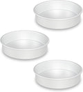 8 x 2 Inch Round Cake Pans Set of 3, Aluminum Round Cake Tin, Baking Cake Pan for Wedding, Party, Family Occasions, Chocolate, Bread. (Round, 8×2 Round Cake Pan, Set of 3)