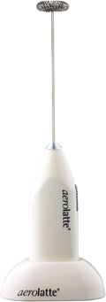 Aerolatte Milk Frother with Counter Stand, The Original Steam-Free Frother, Ivory, Batteries Included