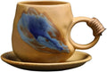 Little handmade ceramic pottery tea cup with saucer, espresso cup | 8 oz stoneware demitasse cup for lungo,cortado,Matcha, Americano