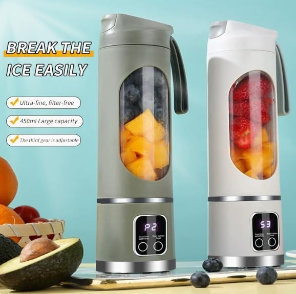 Portable Blender for Shakes and Smoothies, 16oz Personal Blender, USB-C Rechargeable, 12-Blade Ice Crusher, Cordless Mini Smoothie Maker with Drinking Lid for Travel Gym(Green)