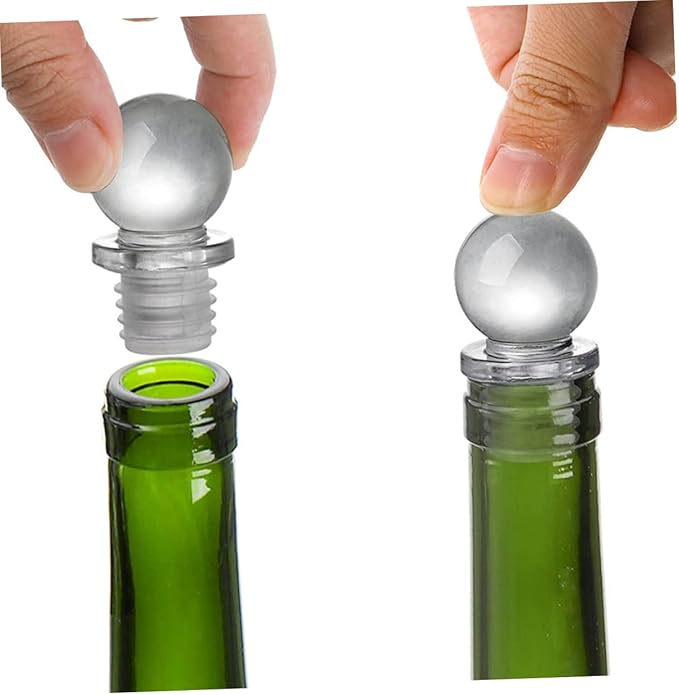 Unomor 24pcs Glass Ball Wine Stoppers Aroma Container Stoppers for Wine Bottles Glass Reliable Sealing for Freshness Convenient Decorative