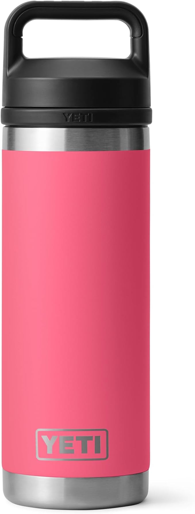 YETI Rambler 18 oz Bottle, Leakproof, Vacuum Insulated, Stainless Steel with Chug Cap, Tropical Pink