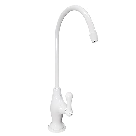 Westbrass D2033-NL-50 10" Classic 1-Lever Handle Cold Water Dispenser Faucet, Powder Coat White