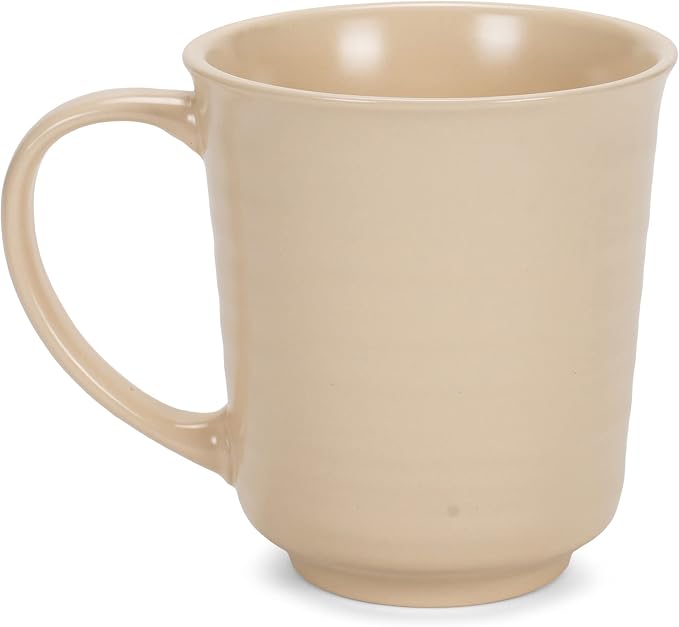 Elanze Designs Cream Matte Glaze Finish 17 ounce Stoneware Coffee Cup Mugs Set of 4