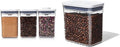 OXO Good Grips POP Container Set (3-PC Small Square Short + 1.7 Qt Rectangle) | White/Grey
