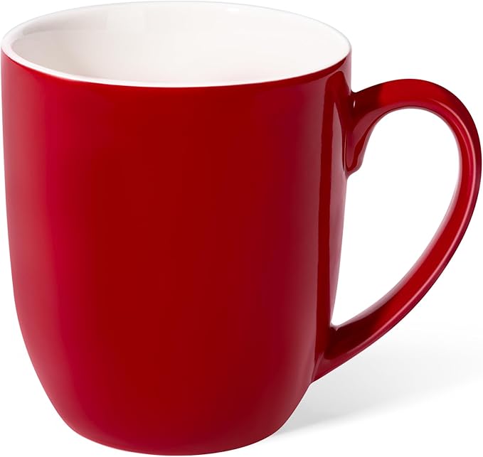 Urbanstrive 16 oz Large Coffee Mugs Set of 6 Ceramic Coffee Mug White Coffee Cups Tea Cups Idea Gift for Women Men House Warming Gifts New Home Office, Red 6 Pack