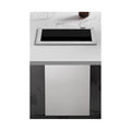 Embedded Countertop Trash Can, Stainless Steel Kitchen Trash Can, Built-in Countertop Trash and Waste Chute, Square Built-in Countertop Trash Can Grommet,Silver Set