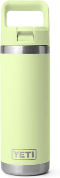 YETI Rambler 18 oz Bottle, Vacuum Insulated, Stainless Steel with Color Matching Straw Cap, Grasshopper
