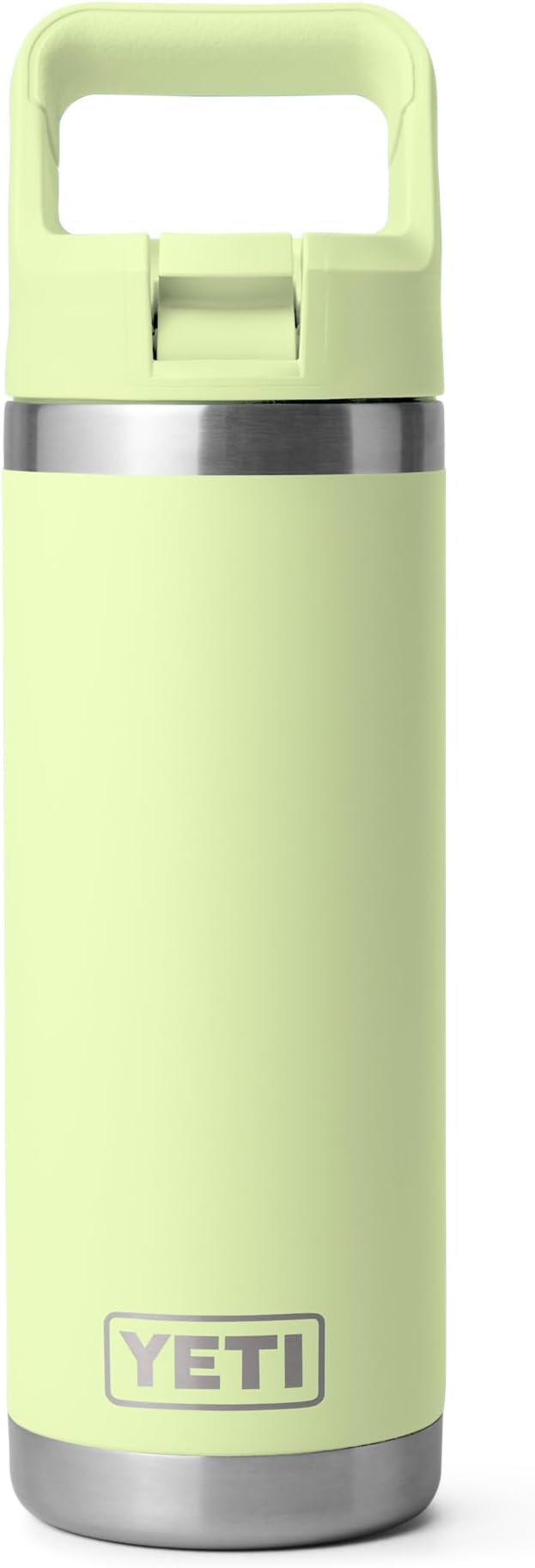 YETI Rambler 18 oz Bottle, Vacuum Insulated, Stainless Steel with Color Matching Straw Cap, Grasshopper