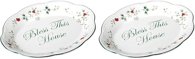 Pfaltzgraff Winterberry Bless This House Plate - 11-Inch (Pack of 2)