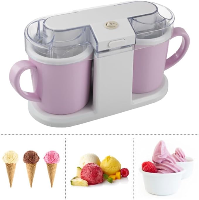 Ice Cream Maker - 1QT Ice Cream Machine for Sorbet, Gelato, Frozen Yogurt and More - Kitchen Appliances and Gadgets by Classic Cuisine (Pink)