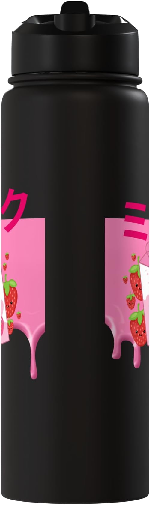 Retro 90s Japanese Kawaii Strawberry Milk Shake Carton Funny Stainless Steel Insulated Water Bottle