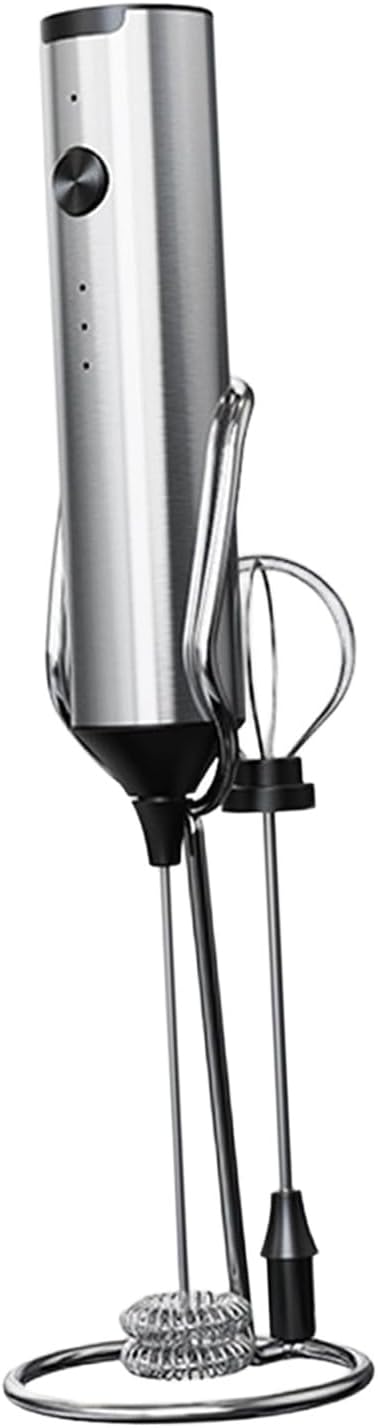 Electric Milk Frother Handheld Whisk Suitable for Coffee and Hot Chocolate with Metal Head and Ergonomic Grip