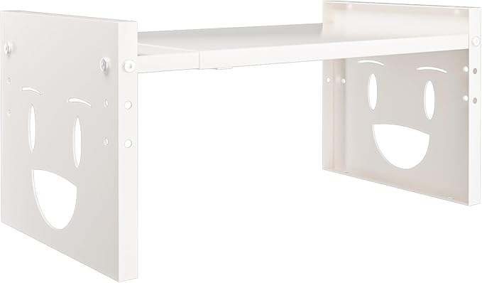 Fun-Face Expandable Cabinet Shelf Organizer,Adjustable Height & Width, Stackable Metal Storage Rack,Kitchen Spice Rack, Pantry Shelf, Countertops (1, White)