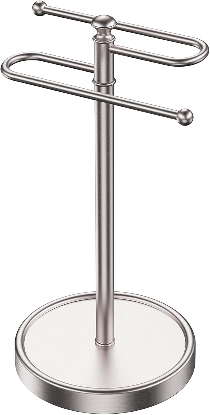 Hand Towel Holder, 304 Stainless Steel Heavy Duty S Shape Hand Towel Stand Free Standing Towel Bar for Bathroom Kitchen Countertop