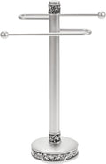 Crackled Glass Countertop Towel Stand, Decorative Unibody Silver Fingertip Towel Holder, Durable Resin Free Standing Towel Rack, for Elegant Counter Top Bathroom or Kitchen Decor